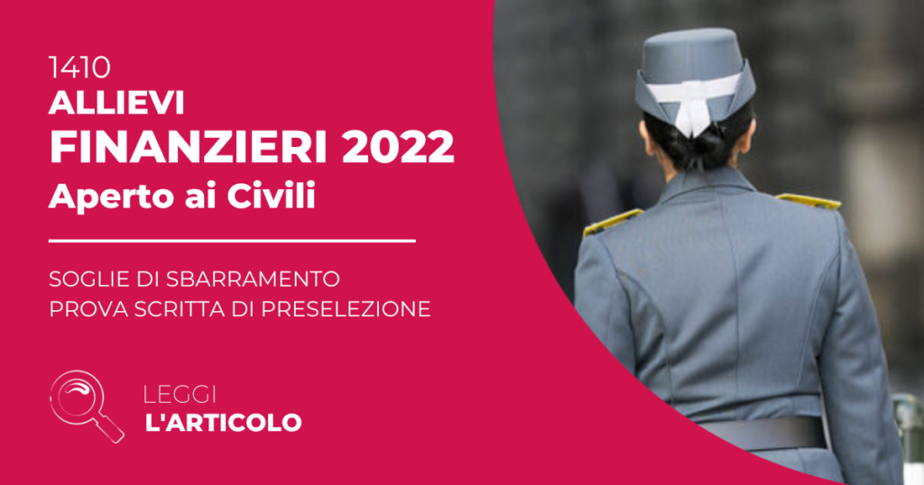 Prova Scritta di Preselezione Concorso Allievi Finanzieri 2022 le