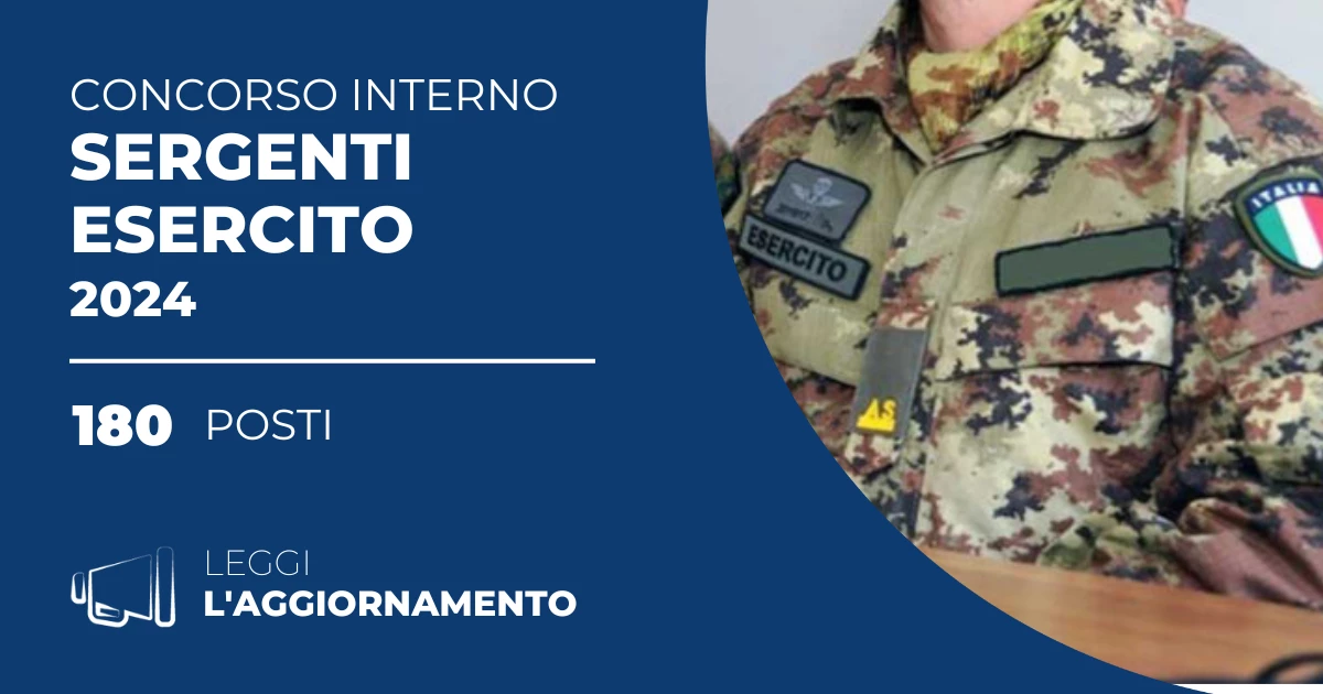 Concorso Interno 180 Sergenti Esercito 2024