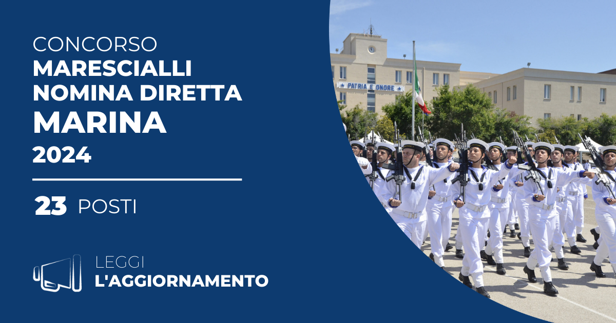 Concorso 23 Marescialli a Nomina Diretta Marina 2024