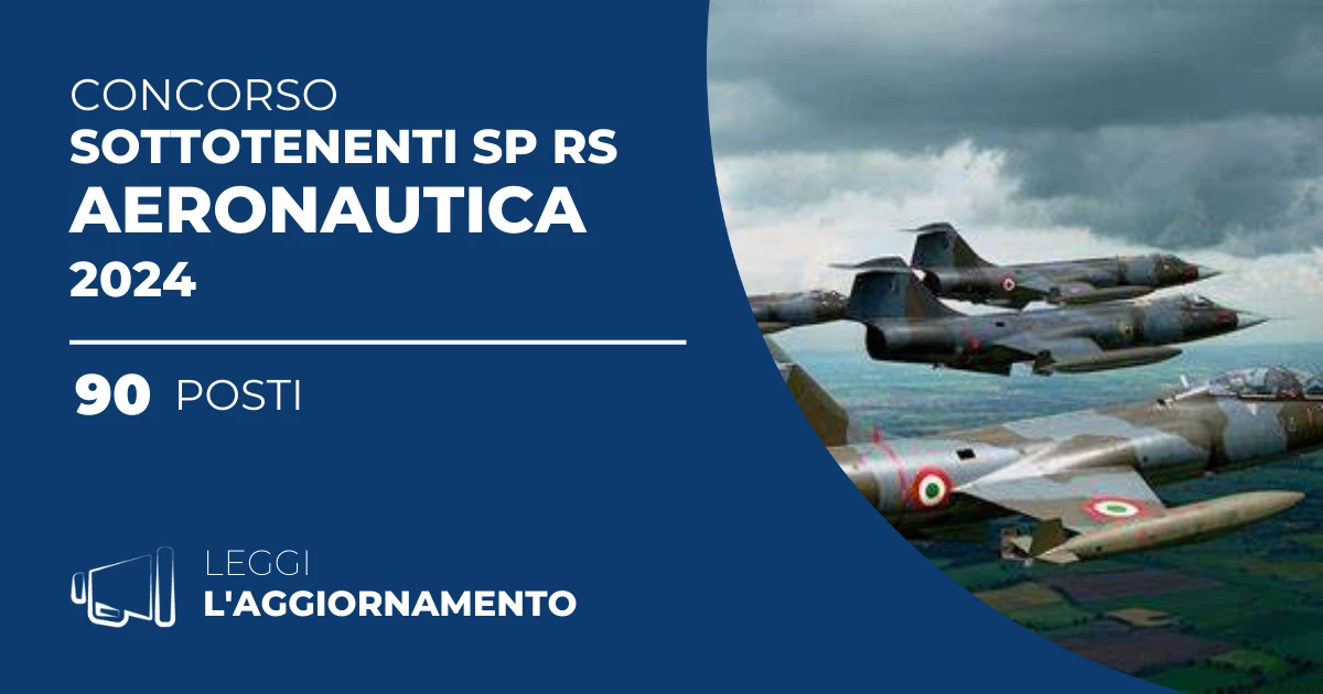 Concorso 90 Sottotenenti SP RS Aeronautica 2024