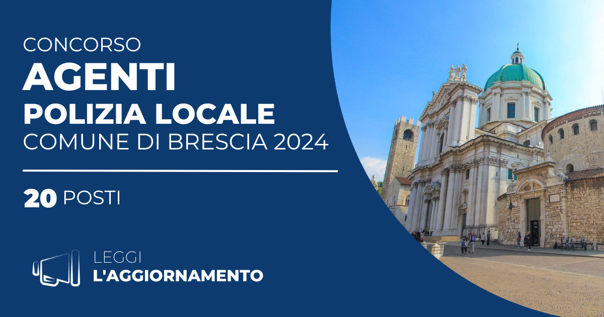 Concorso 20 Agenti Polizia Locale Comune di Brescia 2024