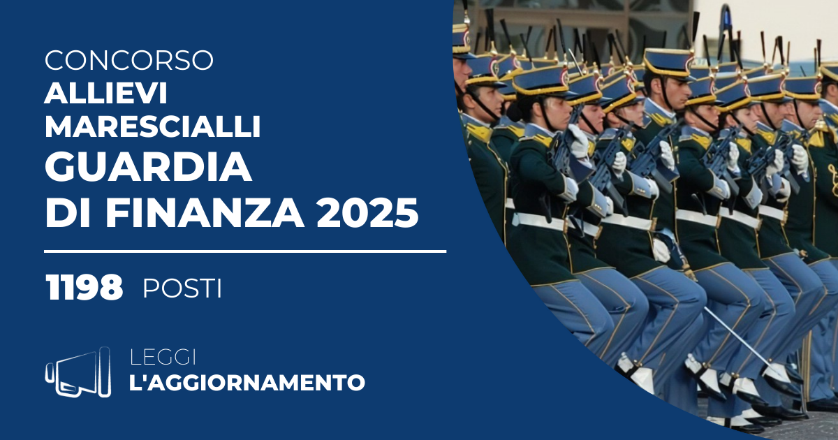 Concorso 1198 Allievi Marescialli Guardia di Finanza 2025